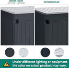 YITAHOME Large Outdoor Horizontal Storage Shed, 47 cu ft Resin Tool Shed w/o Shelf, Waterproof Outdoor Storage with Floor for Trash Cans, Garden Tools, Lawn Mower, Lockable, 4.5x2.8x3.9 ft, Dark Gray