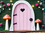 Whimsical Miniature Fairy Door - Handcrafted 3D Mini Woodland Portal Tree Accessory for DIY Garden Landscapes, Terrarium Decor & Collector's Fantasy Displays（Pink Streak ）