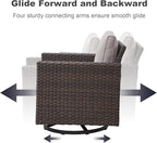 Luxury Outdoor Swivel Patio Chairs Set of 4, Wicker Swivel Outdoor Chairs Set of 4, 4 Piece Patio Furniture Set for Porch, Deck, Sunroom, Yard, Poolside, Brown/Beige