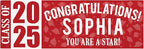 Let's Make Memories Personalized Graduation Banner Class of 2025 - Graduation Party Decorations - Congratulations Banner - Indoor/Outdoor Vinyl - Best in Class - Red - 10 ft.