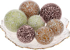 3 PCS 3.35inch Decorative Glass Orbs Mosaic Sphere Balls Bowls Vases Tray Solid Gradients Centerpieces Christmas Crack Festival Living Room Wedding Party