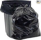 Aluf Plastics 40-45 Gallon Trash Bags (2 MIL - Pack of 50) 40" x 46" - Large Heavy Duty Can Liners - Plastic Black Garbage Bags for Lawn, Leaf, Contractor, Yard, Outdoor use