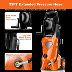 Pressure Washer 5000PSI Power Washers Powered with 33ft Hose, 4 Nozzle and Foam Cannon, Powerwashers Cleaner Machine for Home, Cars, Orange