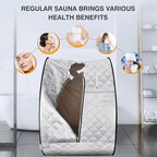 Portable Steam Sauna, Personal Sauna Box for Home, Sauna Tent Saunas for Home Spa, 3L & 800W Steam Generator with Protection, Bag & Chair Included, Steam Sauna with Remote Control -Sliver