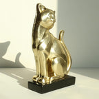 Lukitas Sitting Cat Figurine, Two-Faced Kitten Statue, Unique Animal Sculpture Home Decor for Living Room Office Garden, Resin