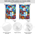 Christmas Snowman Garden Flag Vertical Double Sided Outdoor Yard Flags 12.5x18 Inch Burlap Banners for House Lawn