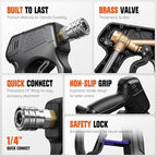 Short Pressure Washer Gun with Swivel 3/8" & M22-14mm Connect High Pressure Washer Handle with 5 Spray Nozzle, 1/4" Quick Connector Coupler Power Washer Gun Compatible with Foam Cannon