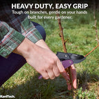 Pruning Shears for Gardening with Gloves - Heavy Duty Garden Shears, Aluminum Hand Pruners with TPR Grip Handle, 8 inch 3.55mm Thick Blade - for Branches, Flowers & Plants (Purple)
