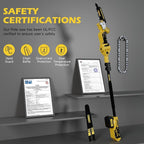 2-in-1 Cordless Pole Saw & 8-Inch Chainsaw, Brushless Motor with 4.0Ah Battery, Extendable Electric Tree Trimmer for High Branch Pruning, Limb Cutting & Quick Cleanup
