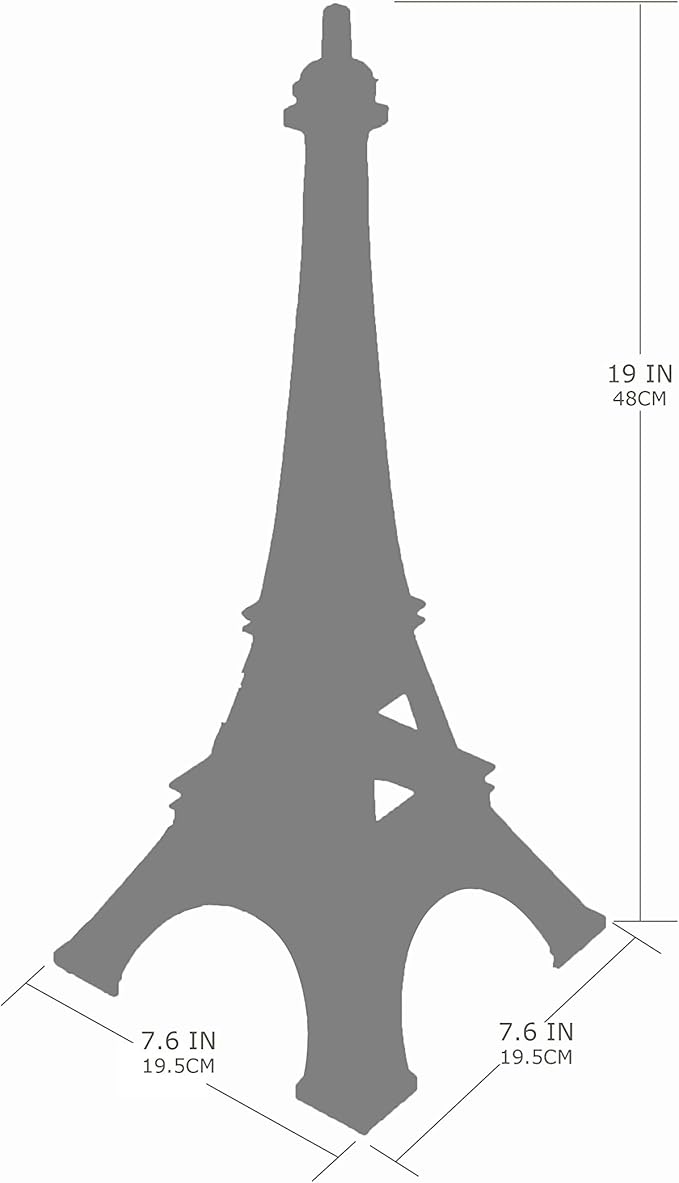 allgala 19 Inch 48CM Eiffel Tower Statue Decor Alloy Metal-Black (EF19-86192)