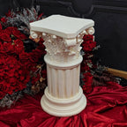 Exquisite Magnesium Oxide Corinthian Greek Column Pillar with Stand Base Pedestal for Indoor Outdoor Garden Backyard Courtyard Patio Office Decor23.9’’High,White