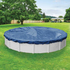 Robelle 30 ft Professional Blue Winter Pool Cover for Above Ground Pools, 4 ft Overlap (34 ft Cover Size), Solid 12 x 12 Scrim, 3.7 oz/yd2, 15-Year Warranty, Style: 2730-4