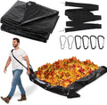 Heavy Duty 8.2 x10 Ft Yard Garden Leaf Tarp with Strap, Reusable Lawn Garden Leaf Waste Tarp for Collecting Leaves Lawn Debris Landscape Trimming