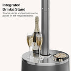 EAST OAK 50,000 BTU Patio Heater with Sand Box, Table Design, Double-Layer Stainless Steel Burner, Wheels, Triple Protection System, Outdoor Heater for Home and Residential, Lava Smoke