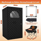 Portable Sauna for Home, Upgraded Large Size Home Sauna Box with 3L 1300W Steamer, Big Folding Chair, 9 Levels Heat,Timer, Remote Control - Personal Steam Room Tent for Relaxation Spa 3'x3'x5.9' Black
