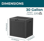31 Gallon Outdoor Storage Box – Resin Deck Box with Lockable Lid, Waterproof Patio Furniture Storage for Tools, Garden & Yard Organization