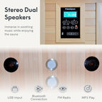 FLEXISPOT Far Infrared Sauna Room for Three Person, Canadian Hemlock Wood