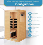 Saunas 909Mini Far Infrared Sauna, Indoor Dry Sauna (Hemlock Wood, 1 Person Mini Size Right Door)