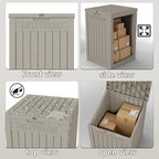 48 Gallon Large Package Delivery Box,Storage Box with Lockable Secure,Double-Wall Resin Outdoor Package Delivery and Waterproof Deck Box for Porch, Curbside (Grey)