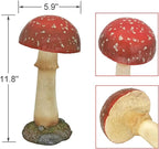 Mushroom Decor Outdoor Garden Statue - Garden Gnome's Favorite Garden Decoration Patio Decor (11.8", Red)