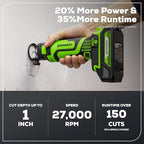 Greenworks 48V (2x24V) Lawn Mower Combo - 20" Push Mower, 12" String Trimmer, 320 CFM Leaf Blower + 24V Cordless Speed Saw - Ideal for Yard & Indoor