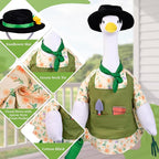 Gardener Goose Outfit for 23” Porch Goose Statue – Cute Lawn Goose Clothes for Outdoor Garden, Patio, Yard, Seasonal Decoration (Gardening Theme)
