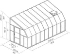 Palram Canopia Rion Sun Room 8 Ft. x 18 Ft. Solarium, Lean-to Greenhouse DIY Kit, Attach to House, Large Twin Wall Polycarbonate, 100% UV Protection for Porch, Patio Outdoors with Window Vent (White)