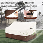 sileyo Patio Sofa Covers,100% Waterproof 3-Seater Outdoor Loveseat/Bench Cover,Patio Furniture Covers,76" Wx 32" Dx 32" H,Beige&Brown