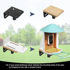 Gtongoko Smart Bird Feeder Pole 110 Inch Bluebird House Pole for Outdoors Weather Station Heavy Duty Metal Mounting Kit Adjustable Bird Feeder Stand Black