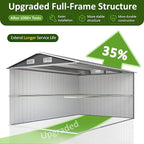8x12 FT Outdoor Storage Shed, Metal Garden Tool Shed with Updated Frame Structure and Lockable Doors, Ideal for Backyard Garden Patio Lawn, Grey