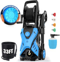 Pressure Cleaner 5000 PSI 4.0 GPM Power Cleaner with 33FT Hose, 4 Nozzle and 500ML Foam Cannon, Cleaner Machine for Home, Car Washing, Fence Cleaning, Patio