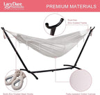 Lazy Daze Hammocks 9FT Double Hammock with Sturdy Steel Stand and Durable Fabric, Camping Lace Hammocks Include Portable Carrying Case, 450 LBS Capacity