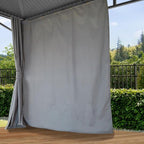 TOOLPORT Hardtop Gazebo 10x13 ft with Steel Roof - 4 Side Panels in Gray - Approx. 3.54x3.54 in Aluminium Poles