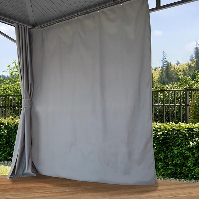 TOOLPORT Hardtop Gazebo 10x10 ft with Steel Roof - 4 Side Panels in Gray - Approx. 3.54x3.54 in Aluminium Poles