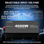 New 24V 4000 Watts Pure Sine Wave Inverter, 24V DC to 110V AC Power Inverter with 4 AC Outlets, USB Port, Type-C Port for Truck, Vehicle, Power Outage, Remote Control with LCD Screen