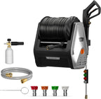 Giraffe Tools Wall Mounted Pressure Washer Essential with Upgraded 1800W Motor, Max 2900 PSI, 2.2 GPM Electric Power Washer with 100ft Retractable Pressure Hose, Automatic Rewind, Any Length Lock