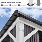 PURPLE LEAF 12' X 16' Hardtop Gazebo, White Aluminum Frame Gazebo with Double Roof, Curtain and Netting for Patio, Garden and Backyard