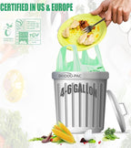 4-6 Gallon Compostable Trash Bags, 150 Count - Kitchen Trash Bags with Handle, Sturdy Biodegradable Garbage Bags for Food Scrap Waste, ASTM D6400, US BPI Certified