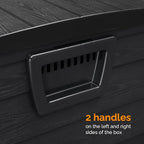 VINGLI 75 Gallon Outdoor Storage Box, Lockable Plastic Storage Containers with Lid, Patio Deck Box Furniture for Garden, Pool, Balcony, Yard (Full Black)