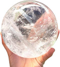 Natural Clear Quartz Crystal Ball,White Crystal Sphere Healing Crystal Ball with Stand Home Decor Prosperous Love Invite Wealth + Pedestal (700g)…
