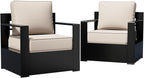 Outdoor Patio Furniture Aluminum Patio Chairs, All-Weather Metal Outdoor Chair with 6 Inch Thick Cushions, Deep Setting for Garden, Outside and Porch