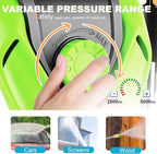 Pressure Cleaner 5000 PSI 4.0 GPM Power Cleaner with 33FT Hose, 4 Nozzle and 500ML Foam Cannon, Cleaner Machine for Home, Car Washing, Fence Cleaning, Patio, Green
