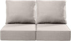 Luxury 24x24x6 Inch Outdoor Seat Cushions - Set of 2 Water Resistant Patio Chair Seat Comfortable Cushion for Porch Set Rattan Dining Rocker Glider Chairs Loveseat Couch Sectional Sofa - Beige