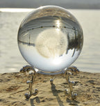 Crystal Ball Glass Globe Decor - Sphere with Stand & Gift Box, Clear Decorative Globe, 3D Crystal Ball for Home Decor, Fengshui Meditation, 2.3 inch/60mm