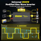 2500 Watt Modified Sine Wave Power Inverter, 12V DC to AC 110V/120V (Peak) 5000W Converter 3 Outlet Car Inverter with Remote Control and LED Display 3.4A USB Port