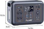 ALLWEI LiFePO4 Portable Power Station 1200W, 1008Wh LiFePO4 Battery, UPS Function, 1.5Hrs Fast Charge, 4 AC Outlets(Peak 2400W), Solar Generator for Outdoor Camping RVs CPAP Home Emergency