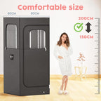 Adamson Full Size Portable Steam Sauna - Indoor Sauna Tent for Home Spa Relaxation - Boost Health and Recovery - 2.6L 1000W Steamer - Chair - Remote - Foot Massager - New - Nylon Black