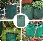 CFH-ALLEZ 1 Pair Lawn Claws Garden Leaves Cleaning Trash Leaf Scoop Collect + 1 Packs 72 Gallons Garden bag Reusable Garden Garbage Bag (Yellow)