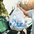 Trash Bags 8-10 Gallon, 300 Count Bulk, Clear Plastic Recycling Bags, Multi-purpose Garbage Bags Can Liners for Business Home Kitchen Commercial and Industrial
