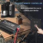 2500W Pure Sine Wave Inverter 12V DC to 110V AC Converter for Home, RV, Truck, Off-Grid Solar Power Inverter with Built-in 5V/2.1A USB, AC Hardwire Port, Remote Controller